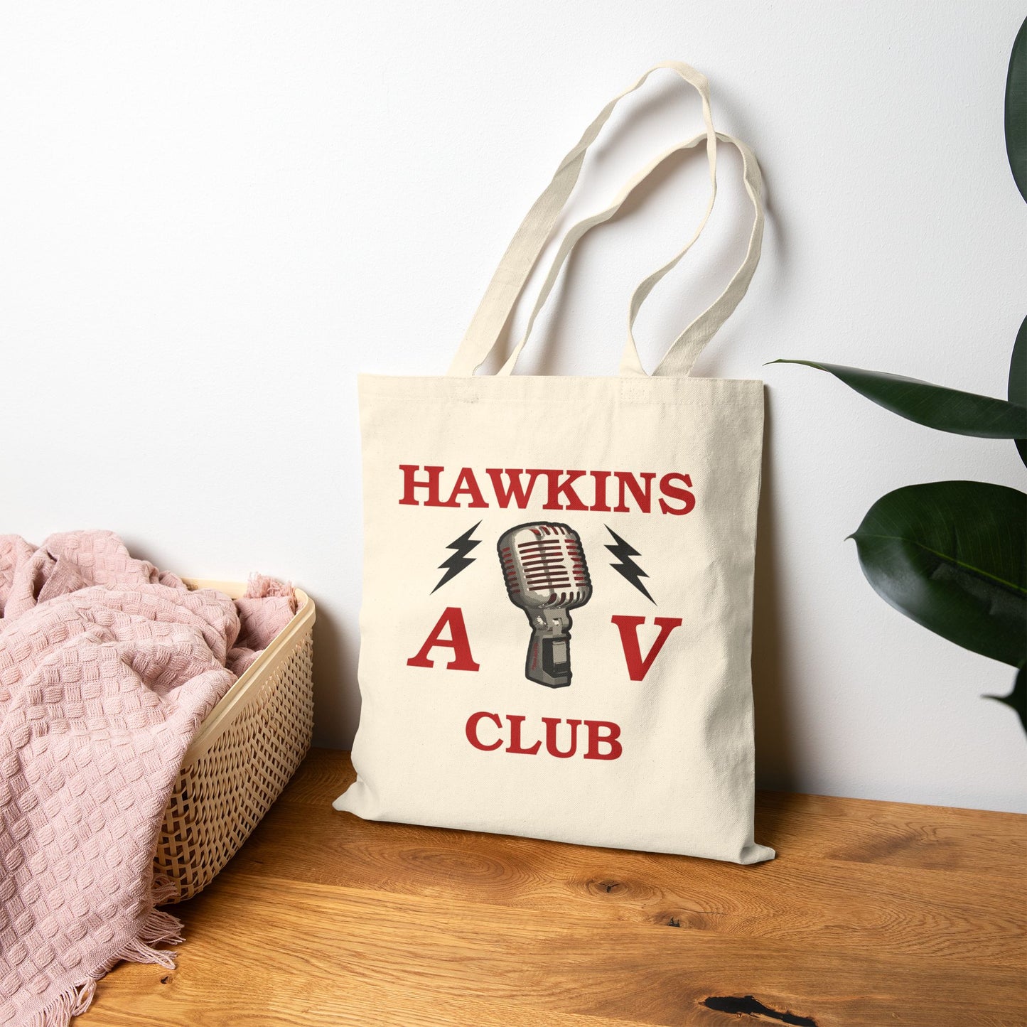 Hawkins AV Club Grocery Tote Bag – Natural by TOOLOUD