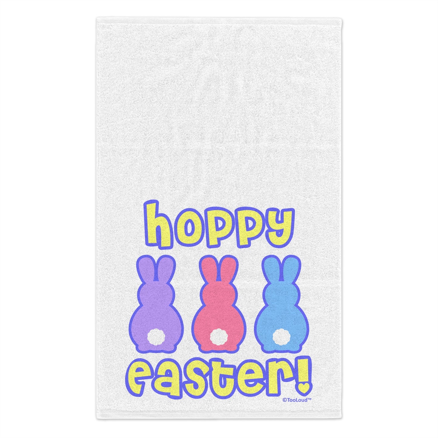 Three Easter Bunnies – Hoppy Easter 11" x 18" Dish Fingertip Towel by TOOLOUD