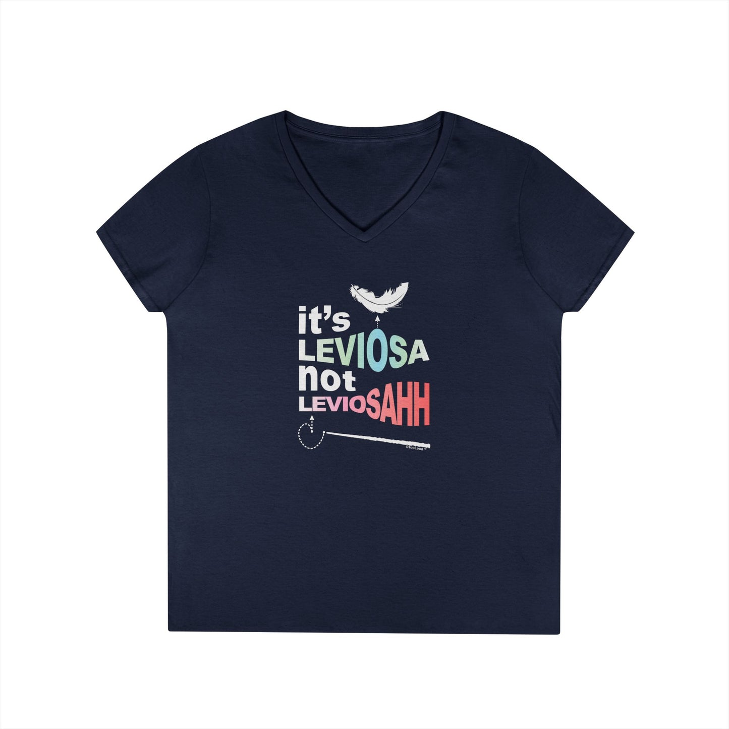 It’s Leviosa, Not LeviosAHH – Juniors Petite V-Neck Dark T-Shirt by TOOLOUD