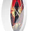 Lone Samurai Standing on a Rocky Cliff 10-Inch Wall Clock by TooLoud