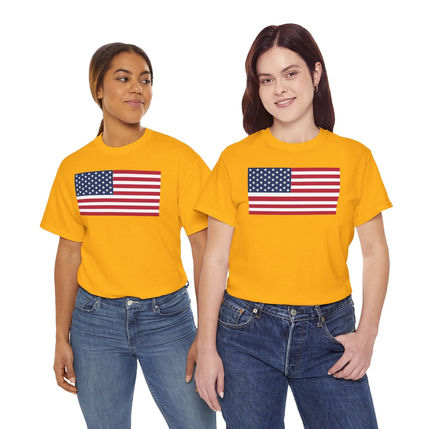 Patriotic American Flag Adult Cotton T-Shirt by TOOLOUD