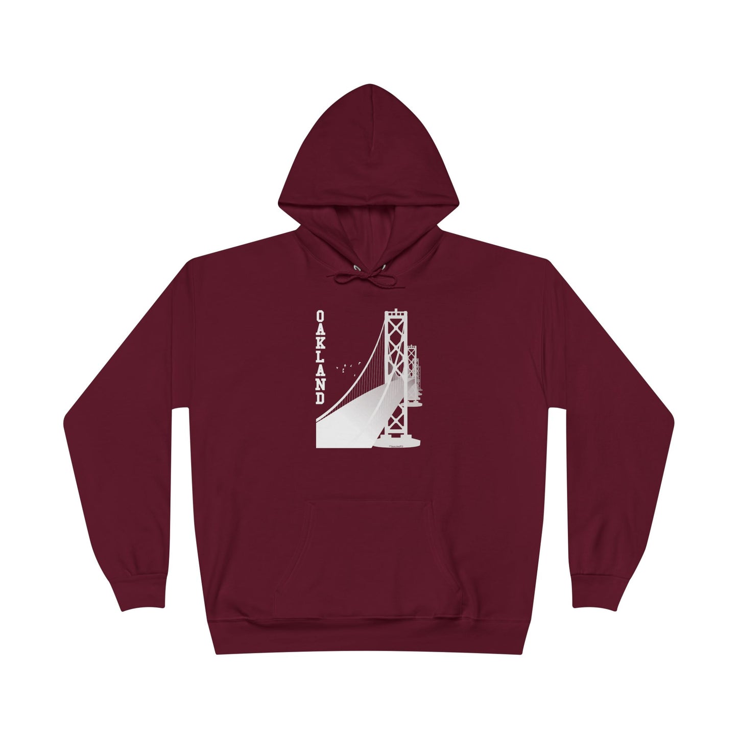 Oakland Text Bay Bridge Dark Pullover Hoodie Sweatshirt by TOOLOUD