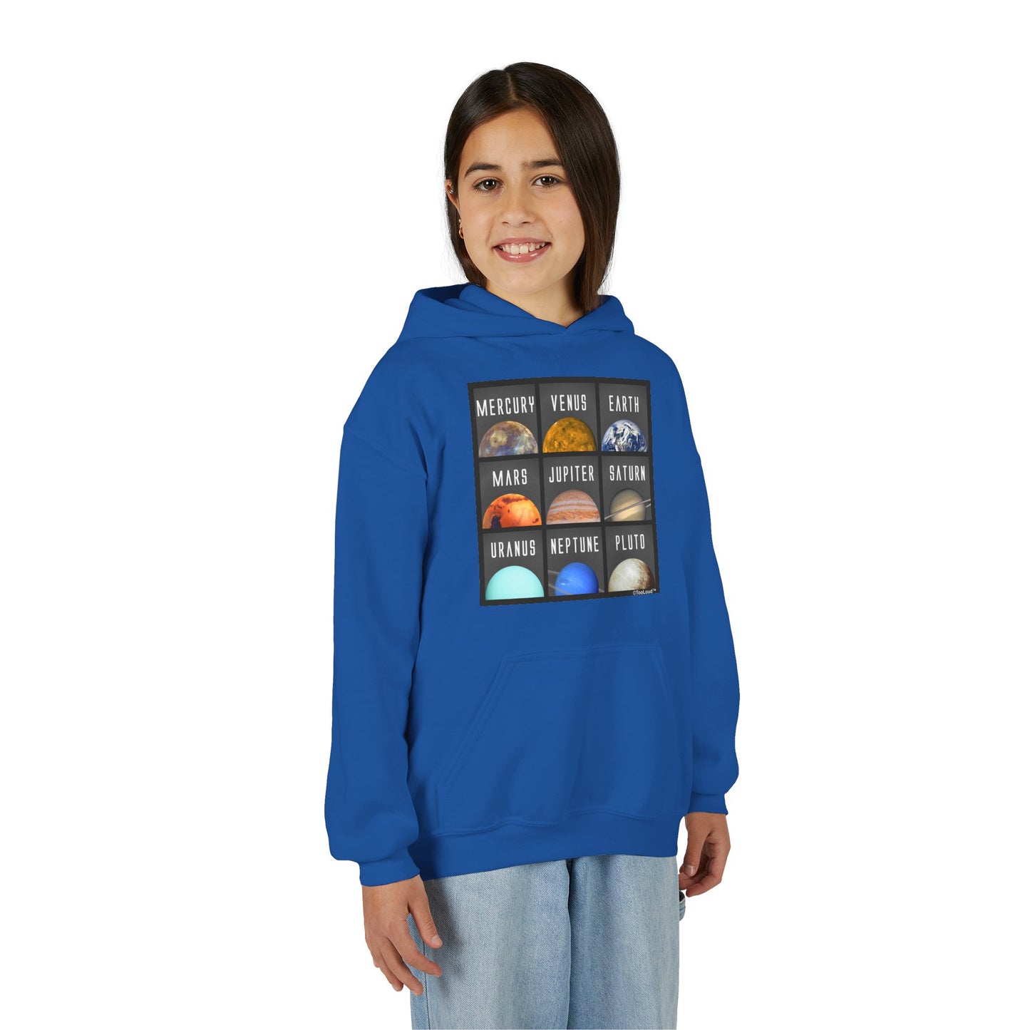 Solar System Squares Children's Youth Hoodie by TOOLOUD