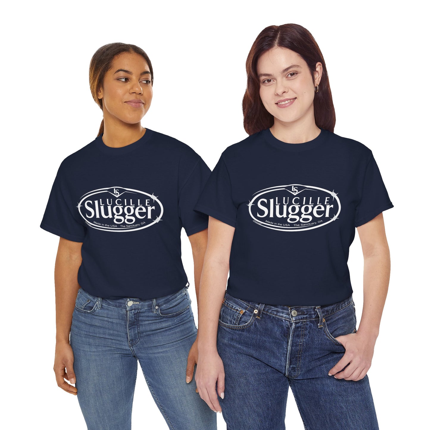 Lucille Slugger Logo Adult Dark T-Shirt by TOOLOUD