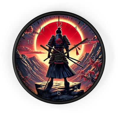 Lone Samurai Standing on a Rocky Cliff 10-Inch Wall Clock by TooLoud