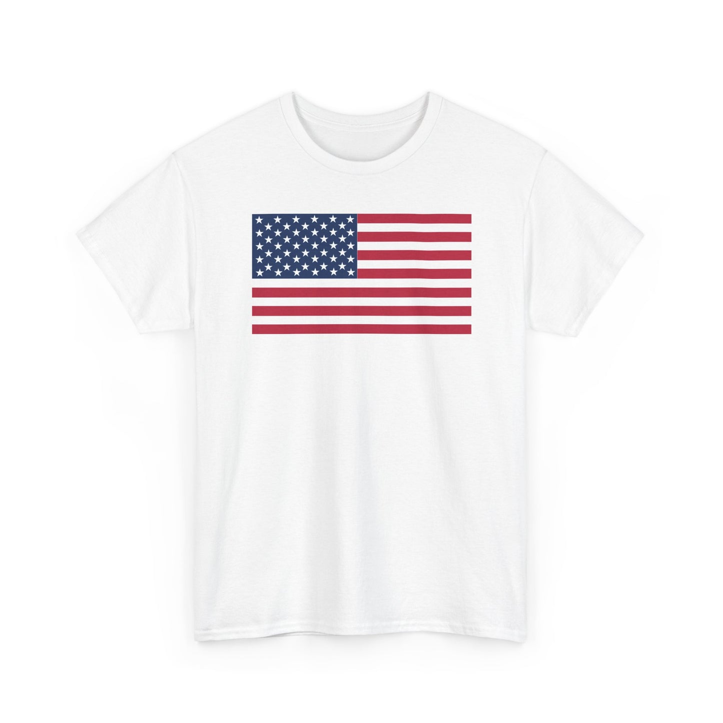 Patriotic American Flag Adult Cotton T-Shirt by TOOLOUD