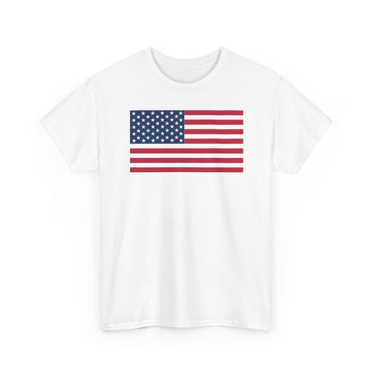 Patriotic American Flag Adult Cotton T-Shirt by TOOLOUD