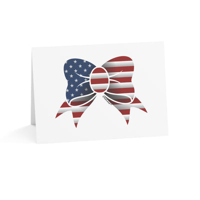 Patriotic Bow Top Fold Blank Greeting Cards by TOOLOUD Packs of (10, 30, and 50pcs)