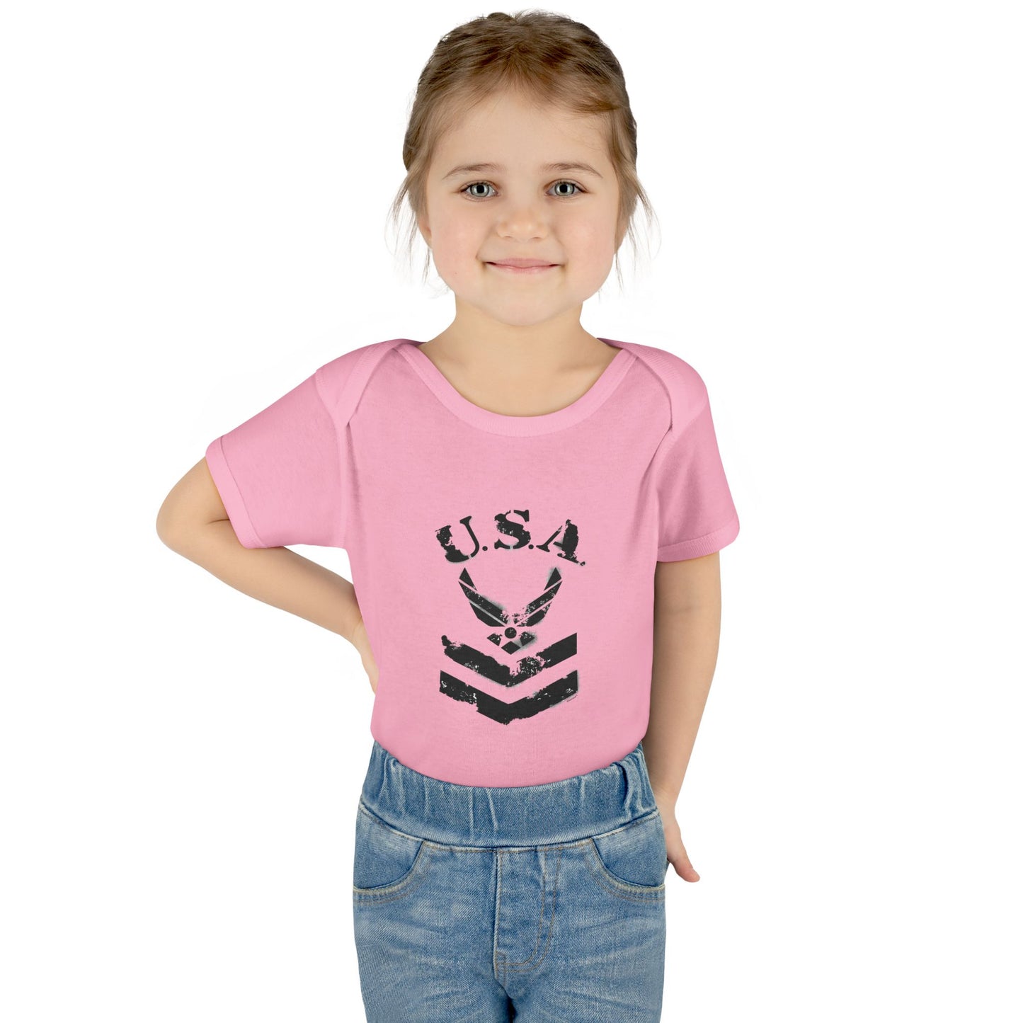 USA Military Air Force Stencil Logo Infant One Piece Bodysuit by TOOLOUD™