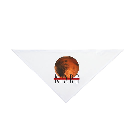 Planet Mars Text Printed White Dog/Pet Bandana 2 sizes by TOOLOUD
