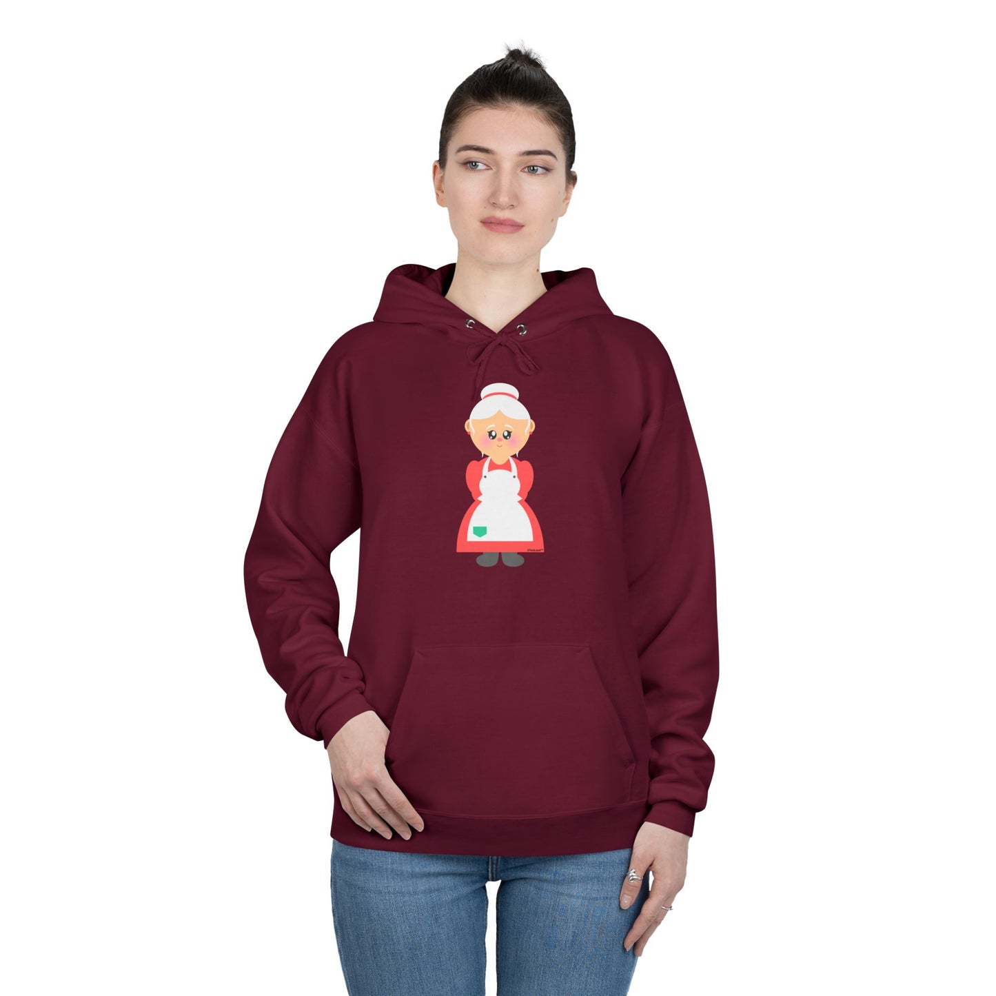 Cute Mrs. Santa Claus Christmas Adult Pullover Hoodie Sweatshirt by TOOLOUD