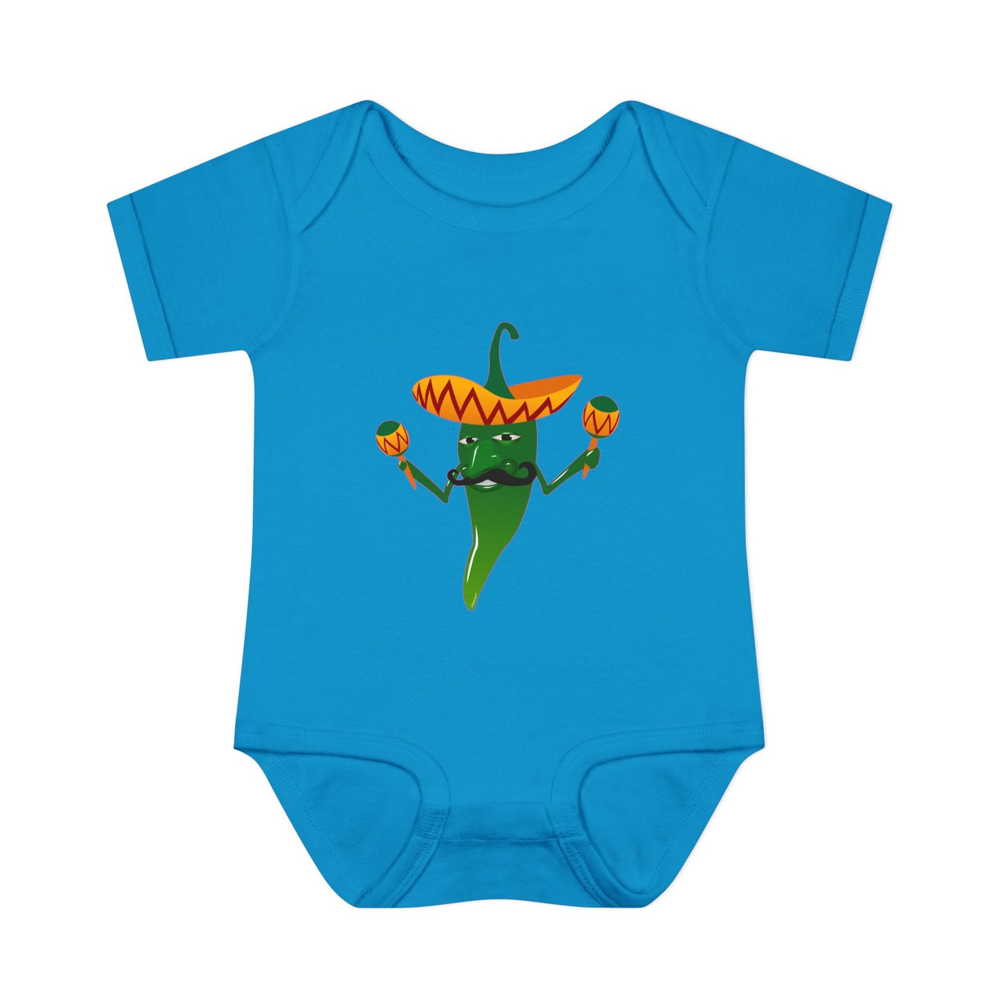 Green Hot Mexican Chili Pepper Cute Infant One-Piece Baby Bodysuit by TOOLOUD