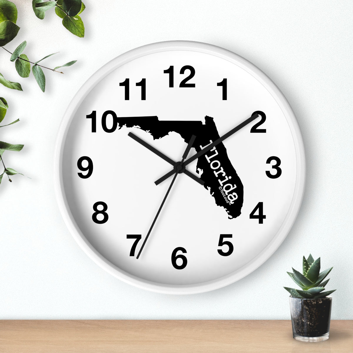 Florida – United States Shape 10" Round Wall Clock with Numbers by TOOLOUD