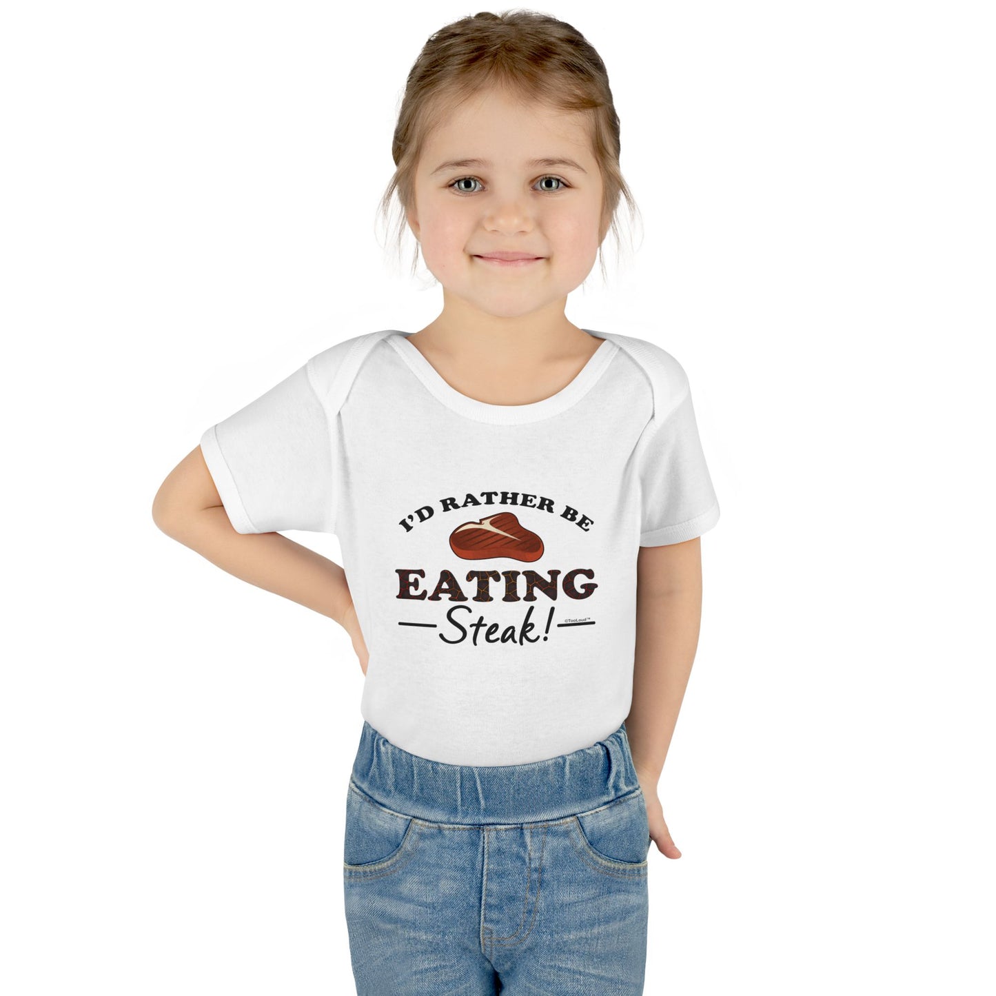 I’d Rather – Steak Baby Romper Bodysuit by TOOLOUD