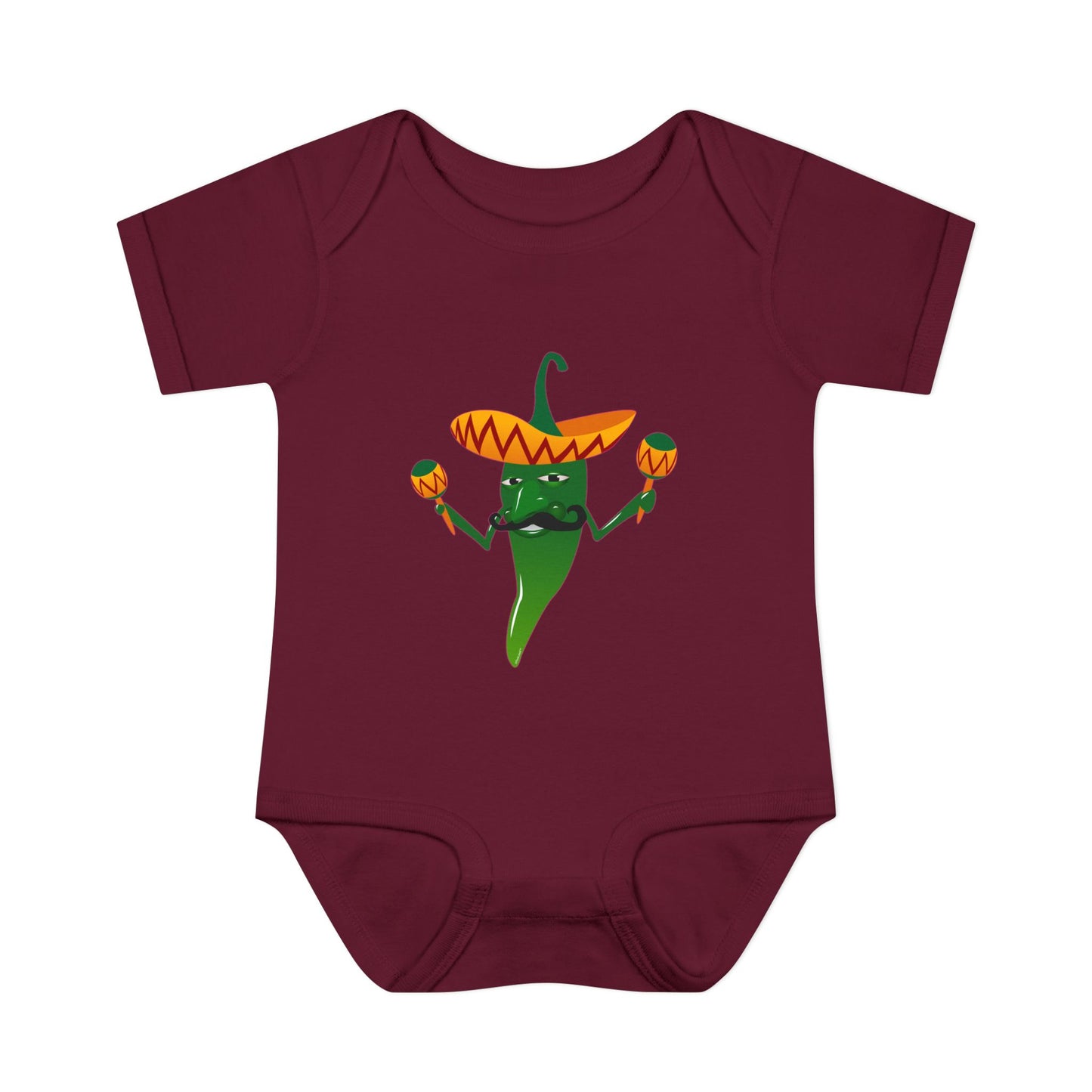Green Hot Mexican Chili Pepper Cute Infant One-Piece Baby Bodysuit by TOOLOUD