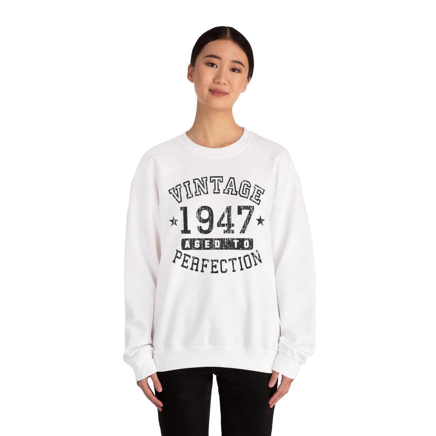 1947 - Vintage Birth Year Sweatshirt Adults Unisex by TOOLOUD