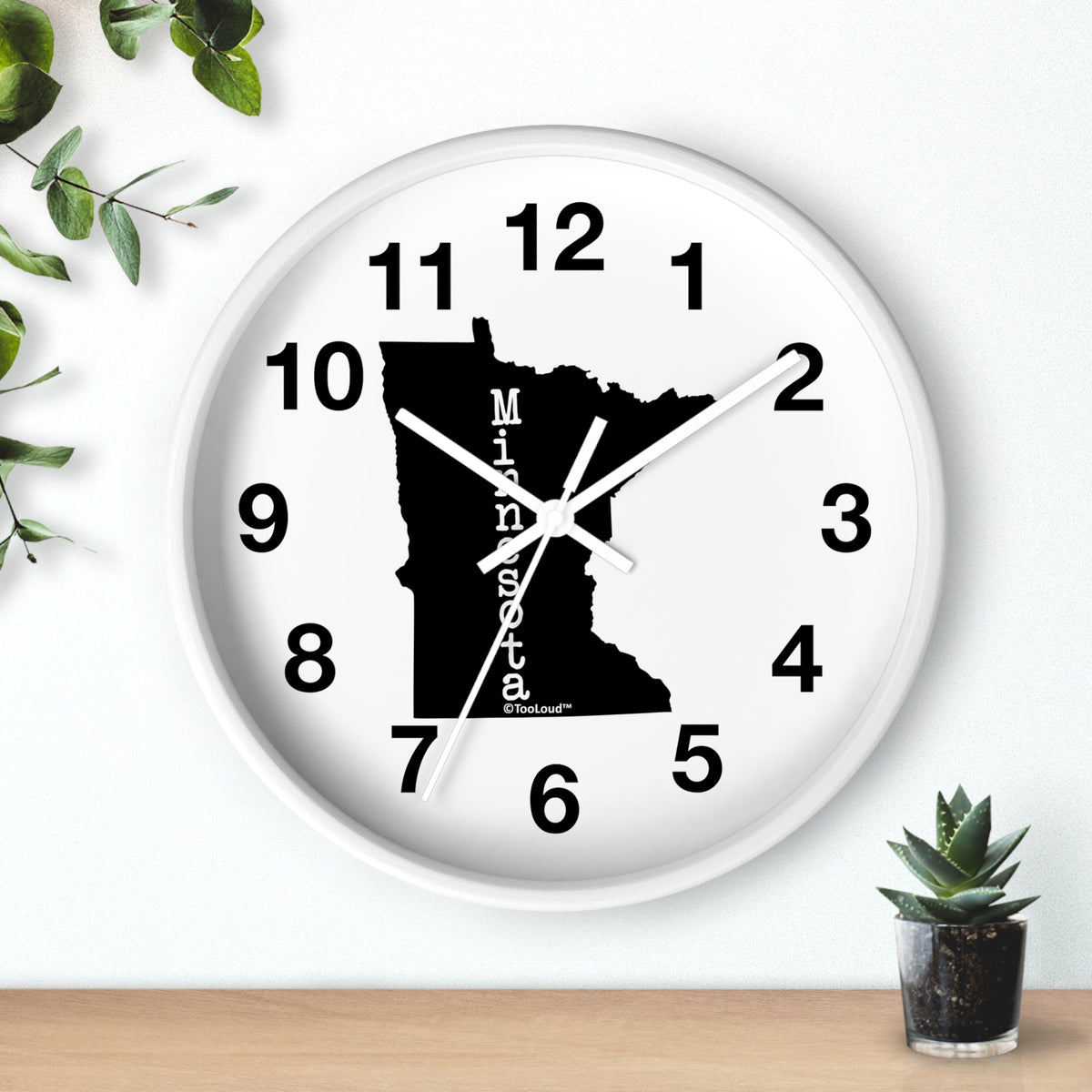 Minnesota – United States Shape 10" Round Wall Clock with Numbers by TOOLOUD