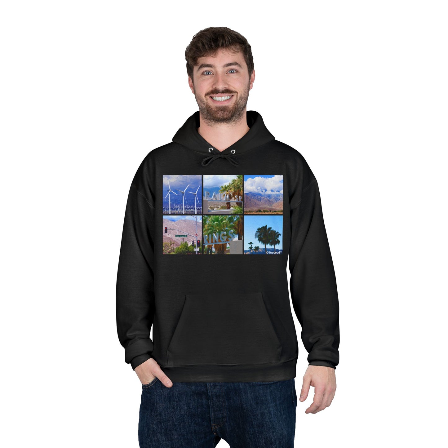 Palm Springs Square Collage Adult Hoodie Sweatshirt by TOOLOUD