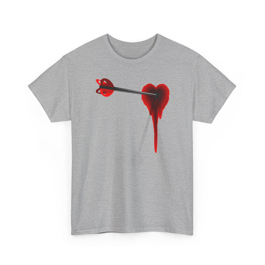 Cupid's Arrow – Heart Shot Wound Design Adult Unisex T-Shirt by TOOLOUD