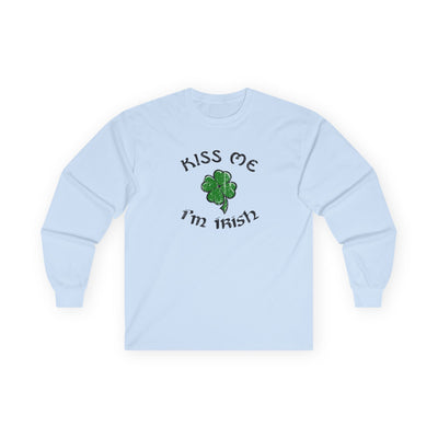 Kiss Me I'm Irish Unisex Long Sleeve Shirt by TOOLOUD