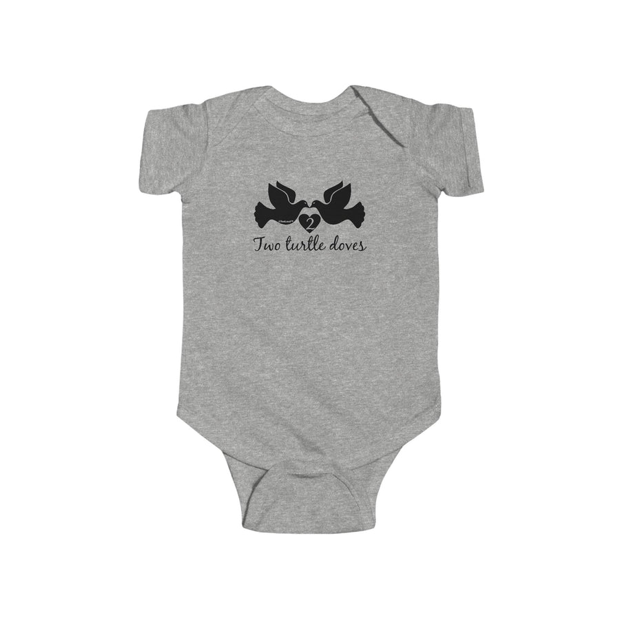 TooLoud Two Turtle Doves Text Infant Baby Romper Bodysuit