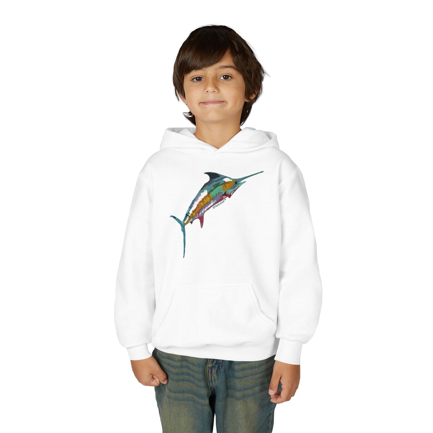 Colorful Vector Swordfish Youth Children's Hoodie by TOOLOUD