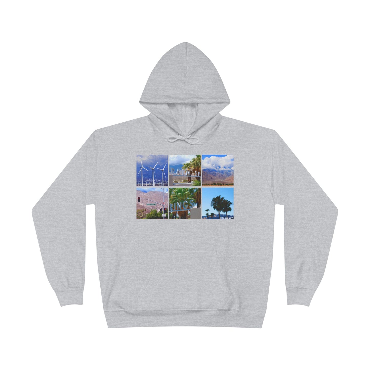 Palm Springs Square Collage Adult Hoodie Sweatshirt by TOOLOUD