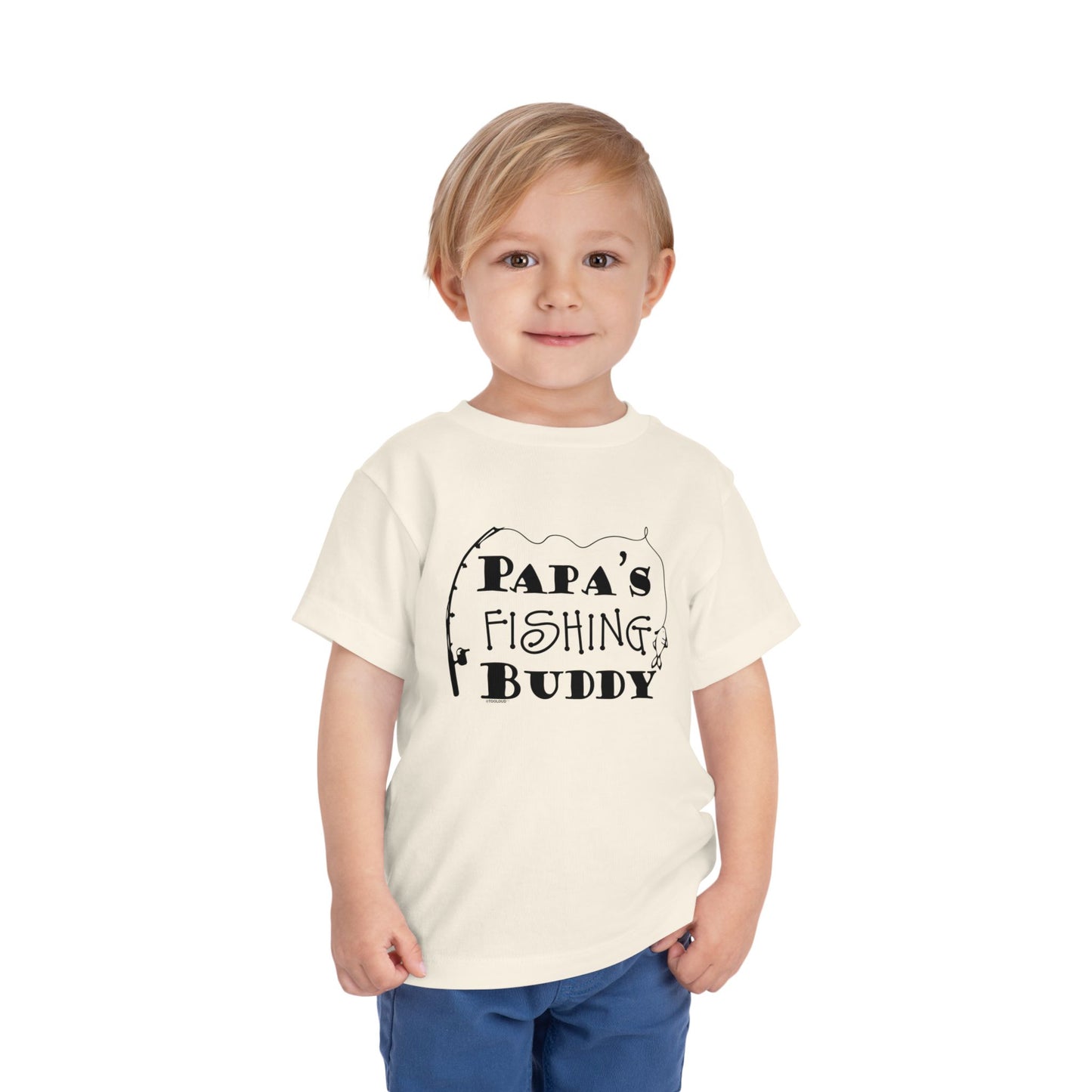 Papa’s Fishing Buddy Toddler Dark T-Shirt by TOOLOUD