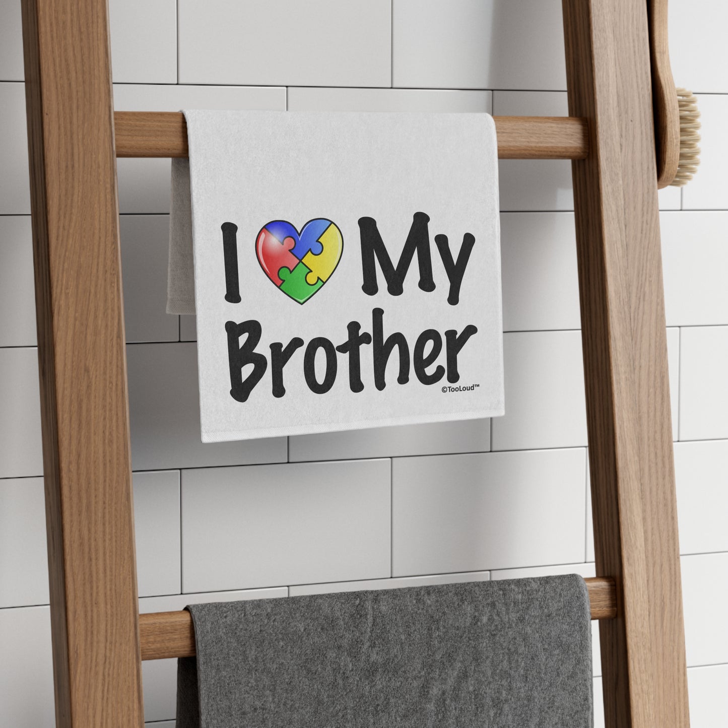 I Heart My Brother – Autism Awareness 11" x 18" Dish Fingertip Towel by TOOLOUD
