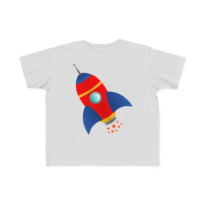 Space Rocket Ship and Stars Toddler T-Shirt by TooLoud