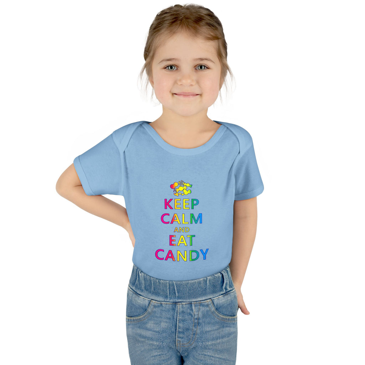Keep Calm and Eat Candy Infant One Piece Bodysuit by TOOLOUD