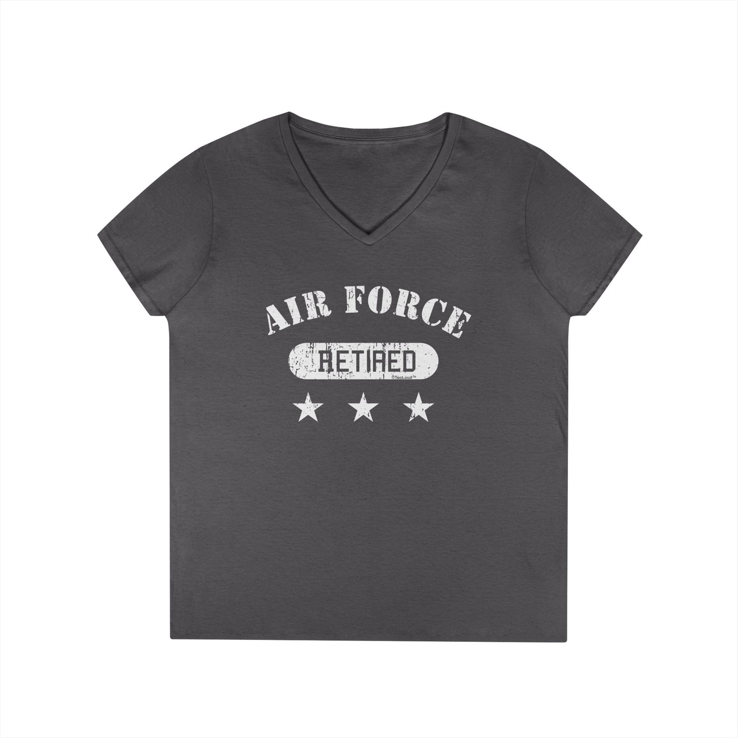 Retired Air Force Women's V-Neck Dark T-Shirt by TOOLOUD