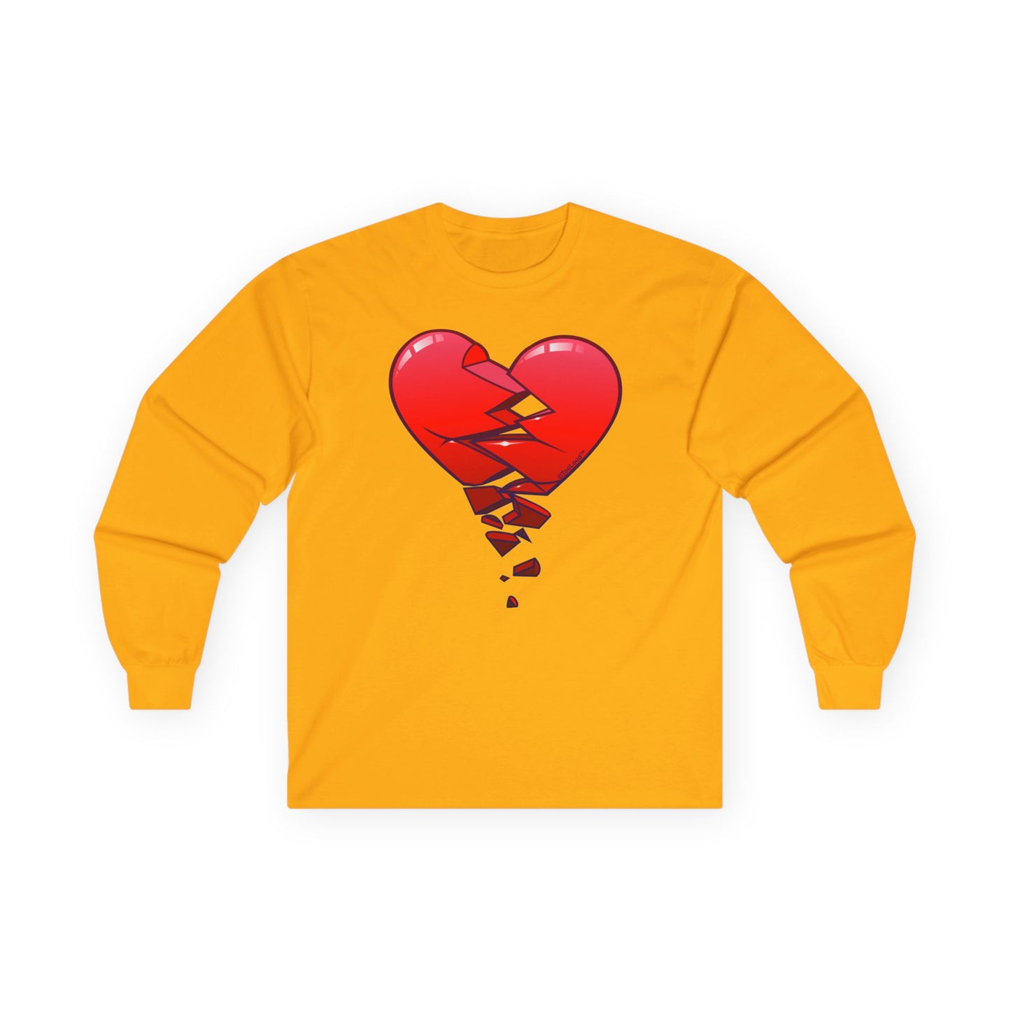 Crumbling Broken Heart Adult Long Sleeve T-Shirt by TOOLOUD