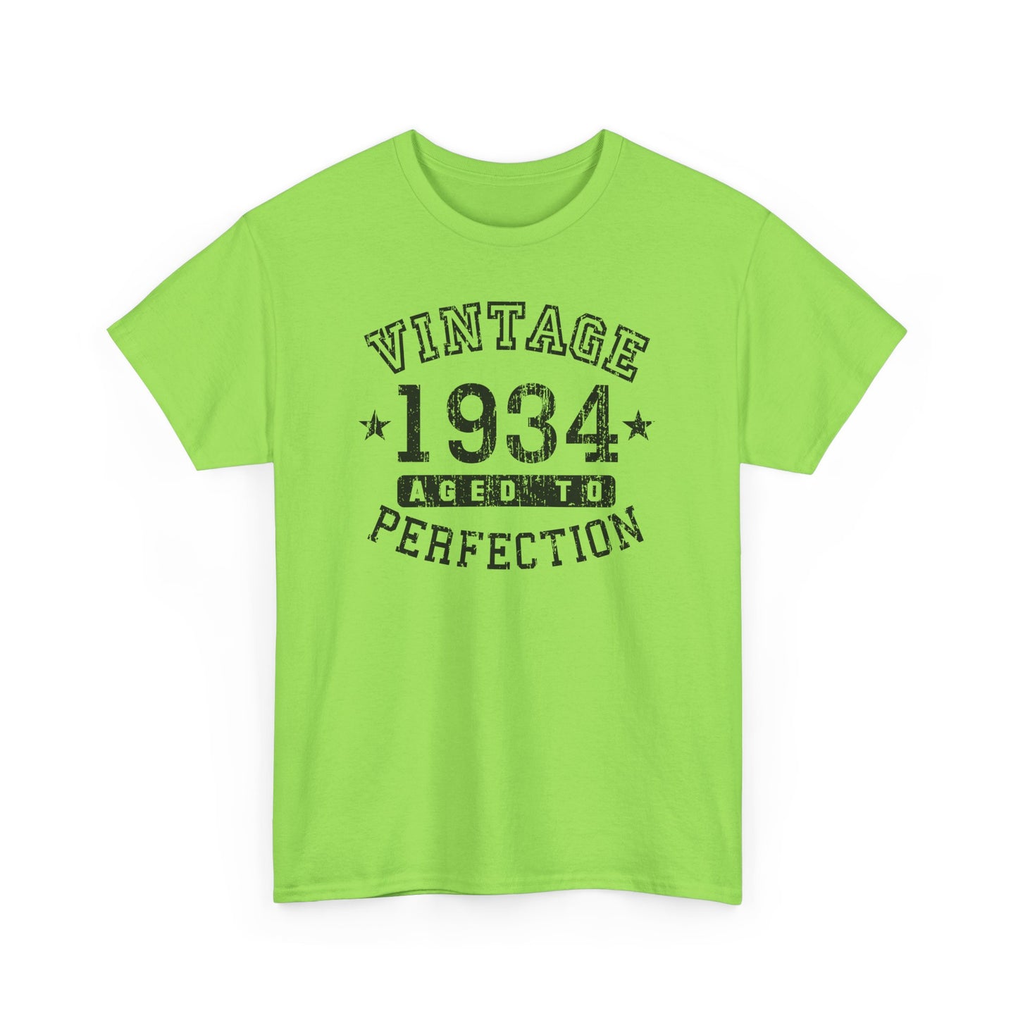 1934 - Adult Unisex Vintage Birth Year Aged to Perfection Birthday T-Shirt by TOOLOUD