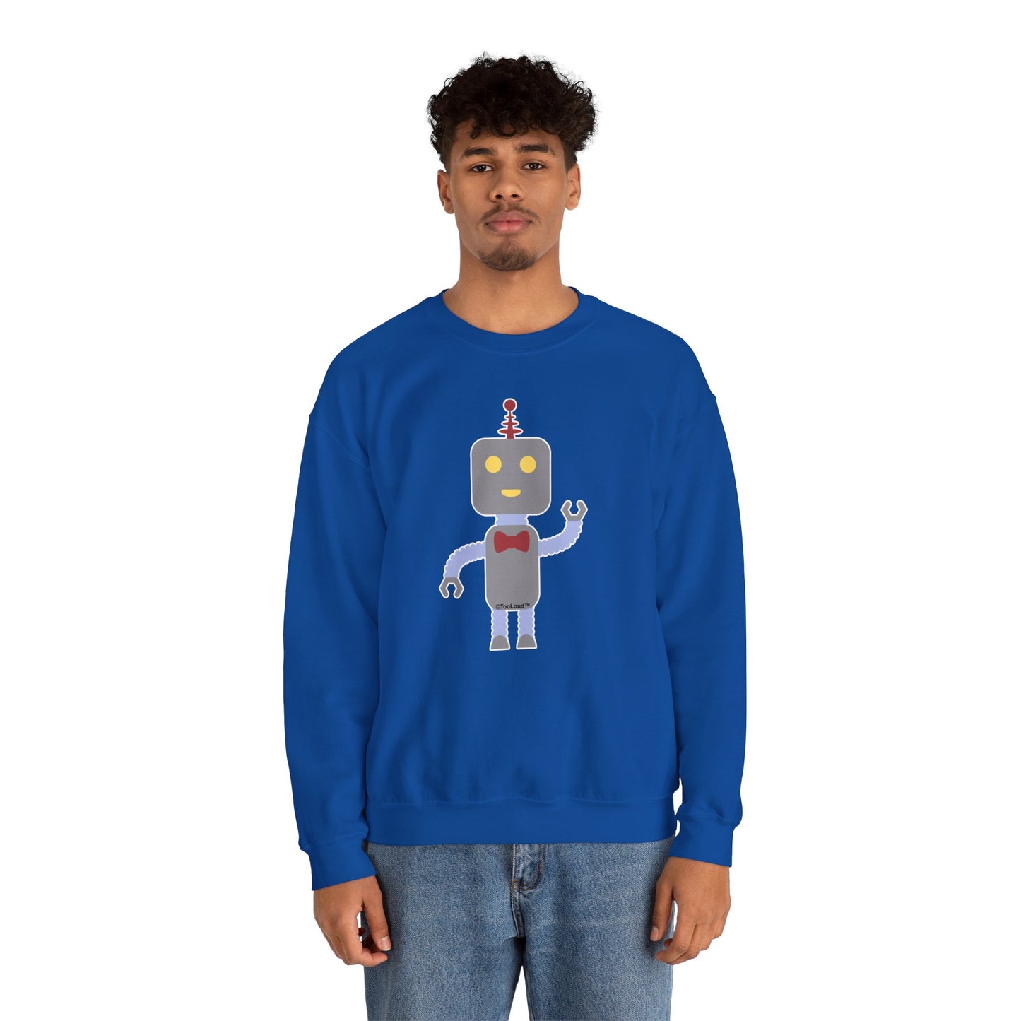 Cute Robot Male Adult Dark Sweatshirt by TOOLOUD