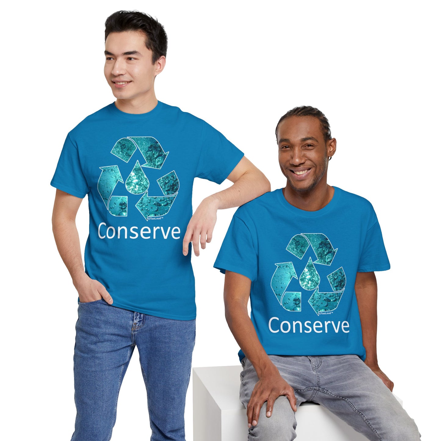 Water Conservation Text Adult Dark T-Shirt by TOOLOUD