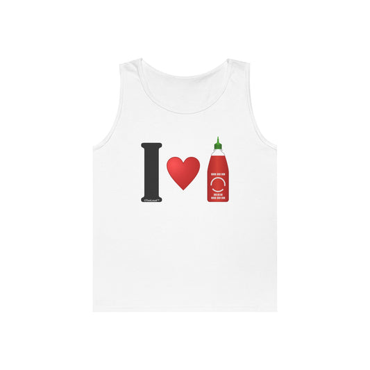 I Heart Sriracha Design Adult Tank Top by TOOLOUD