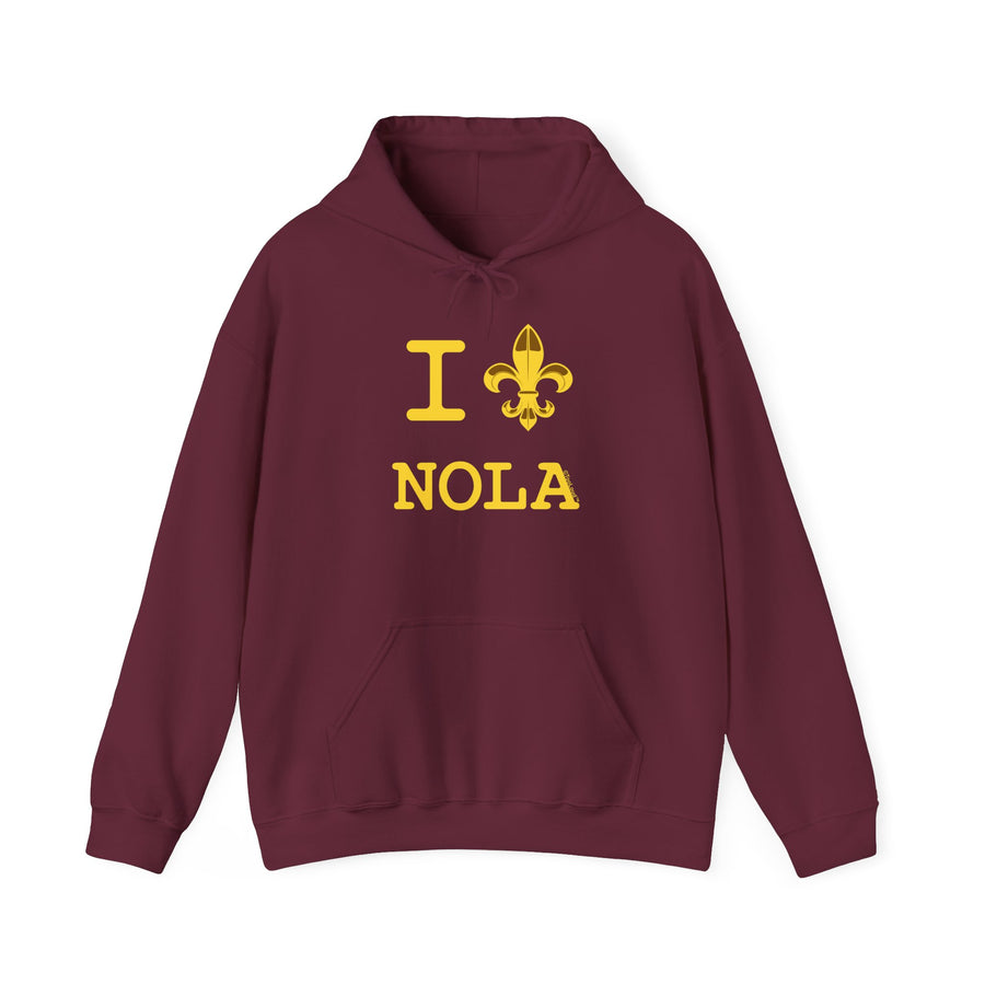 TooLoud I Love NOLA Fleur de Lis Unisex Hoodie Sweatshirt