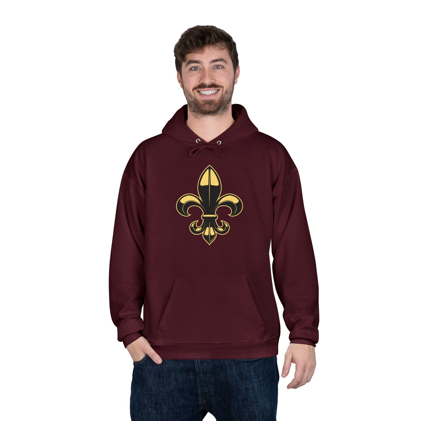 Golden Fleur de Lis Dark Hoodie Sweatshirt by TOOLOUD