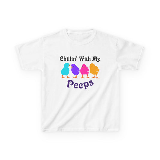 TooLoud Chillin with My Peeps Kids T-Shirt | Funny Easter Children's Apparel