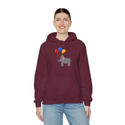 TooLoud Cute Elephant with Balloons Unisex Hoodie Sweatshirt