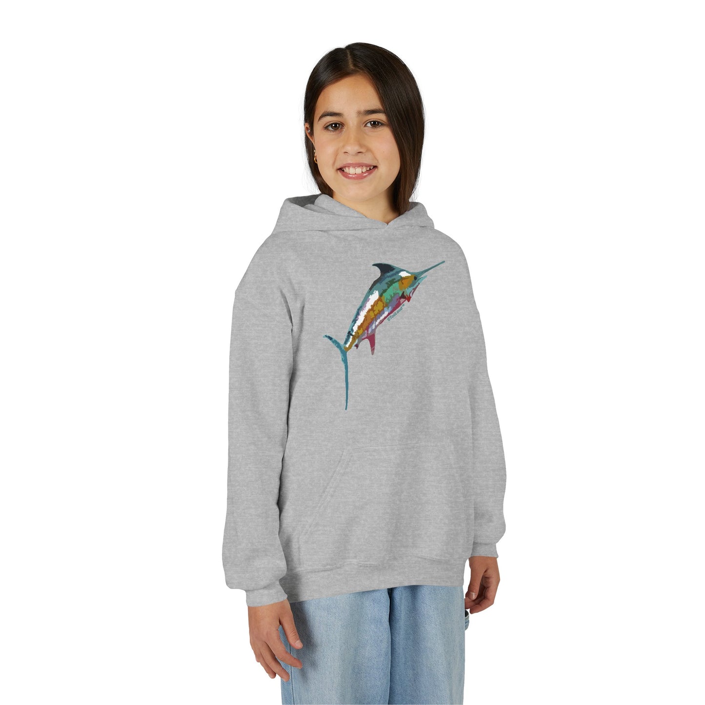 Colorful Vector Swordfish Youth Children's Hoodie by TOOLOUD