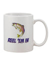 11 oz Coffee Mug - Rainbow Trout Reel Em In Design - Perfect for Drinkware Enthusiasts-11 OZ Coffee Mug-TooLoud-White-Davson Sales