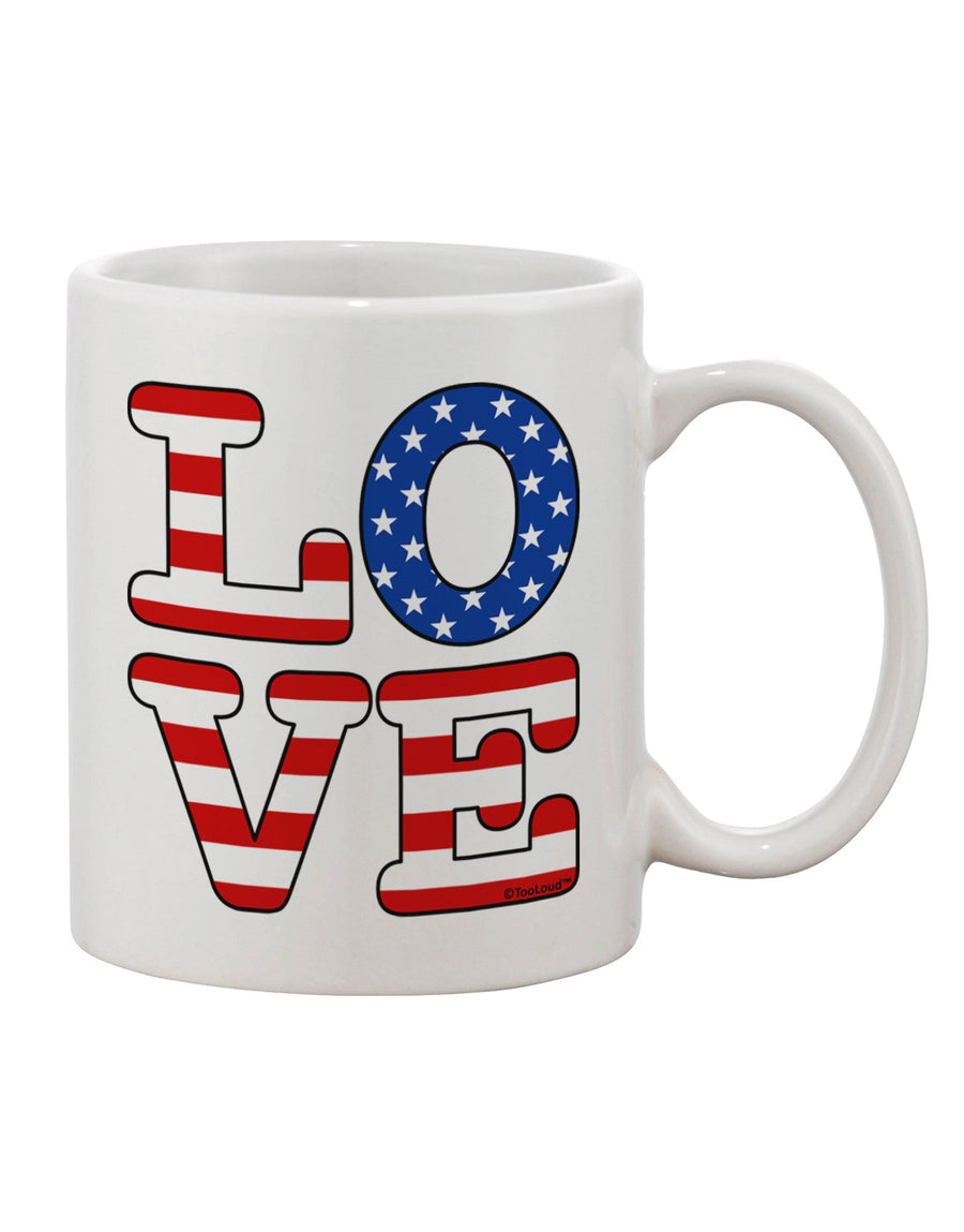 11 oz Coffee Mug with American Love Design - Expertly Crafted by TooLoud-11 OZ Coffee Mug-TooLoud-White-Davson Sales