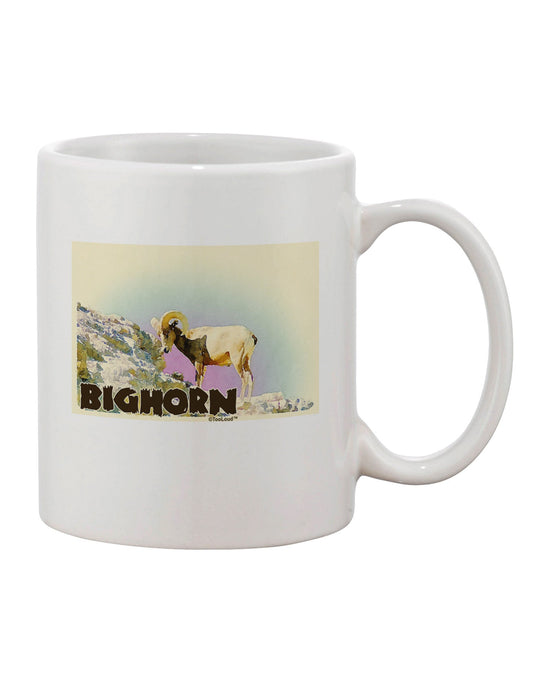 11 oz Coffee Mug with Bighorn Ram Watercolor Text Print - TooLoud-11 OZ Coffee Mug-TooLoud-White-Davson Sales