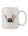 11 oz Coffee Mug with Bowling Ball and Pins Print - TooLoud-11 OZ Coffee Mug-TooLoud-White-Davson Sales