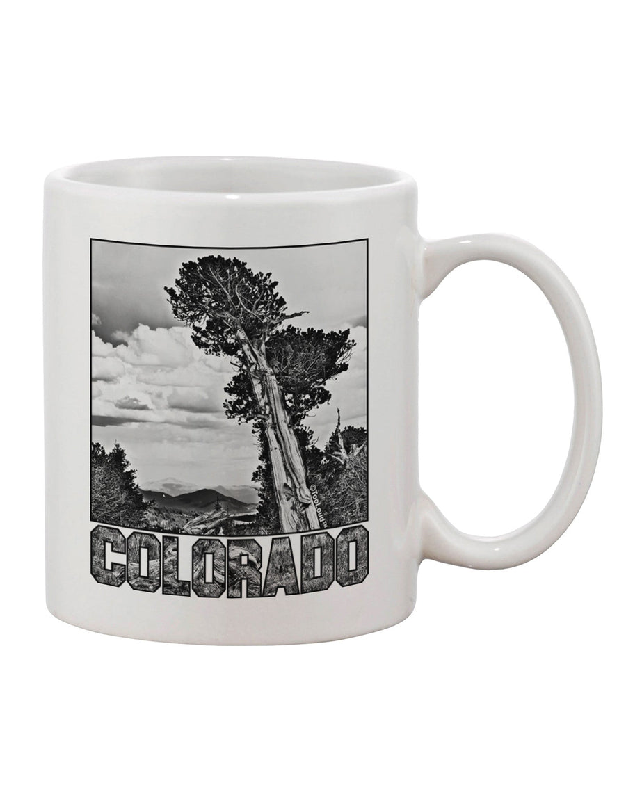 11 oz Coffee Mug with Colorado Landscape Text BW Print - TooLoud-11 OZ Coffee Mug-TooLoud-White-Davson Sales