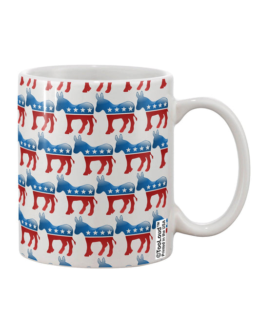 11 oz Coffee Mug with Democratic Symbol Print - TooLoud-11 OZ Coffee Mug-TooLoud-White-Davson Sales