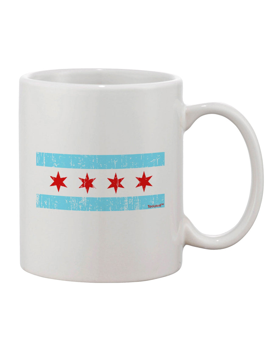 11 oz Coffee Mug with Distressed Chicago Flag Design - TooLoud-11 OZ Coffee Mug-TooLoud-White-Davson Sales