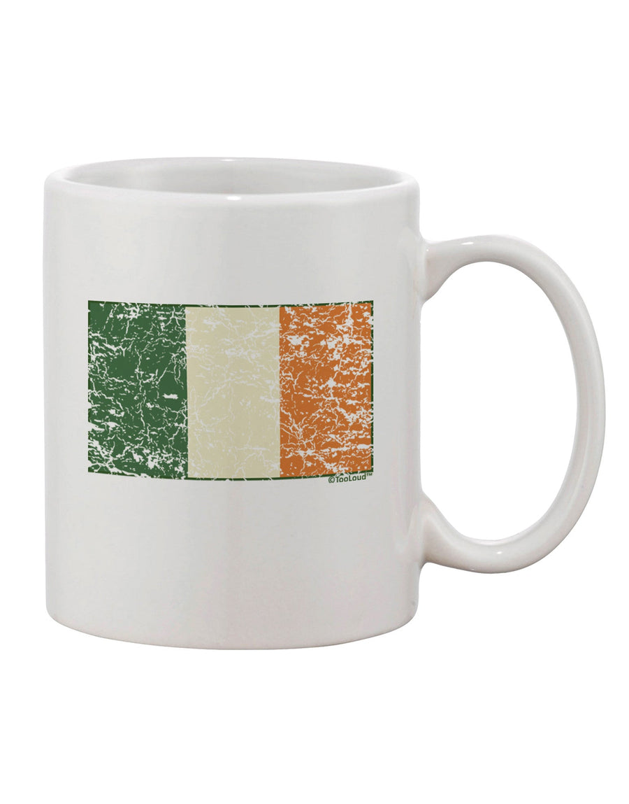 11 oz Coffee Mug with Distressed Irish Flag - Flag of Ireland Design - TooLoud-11 OZ Coffee Mug-TooLoud-White-Davson Sales